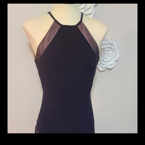 Morgan & Co. Junior Illusion Halter Neck Gown Navy color Size 3/4 - Picture 9 of 12